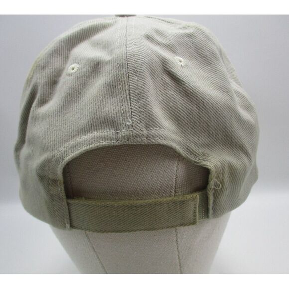 RAIDERS NFL Khaki Tan Low Profile Embroidered 1964-Present Logo Strapback Hat - Picture 3 of 5